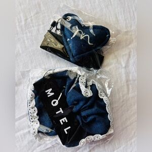Motel Rocks Denim Blue Lace scrunchie and keychain